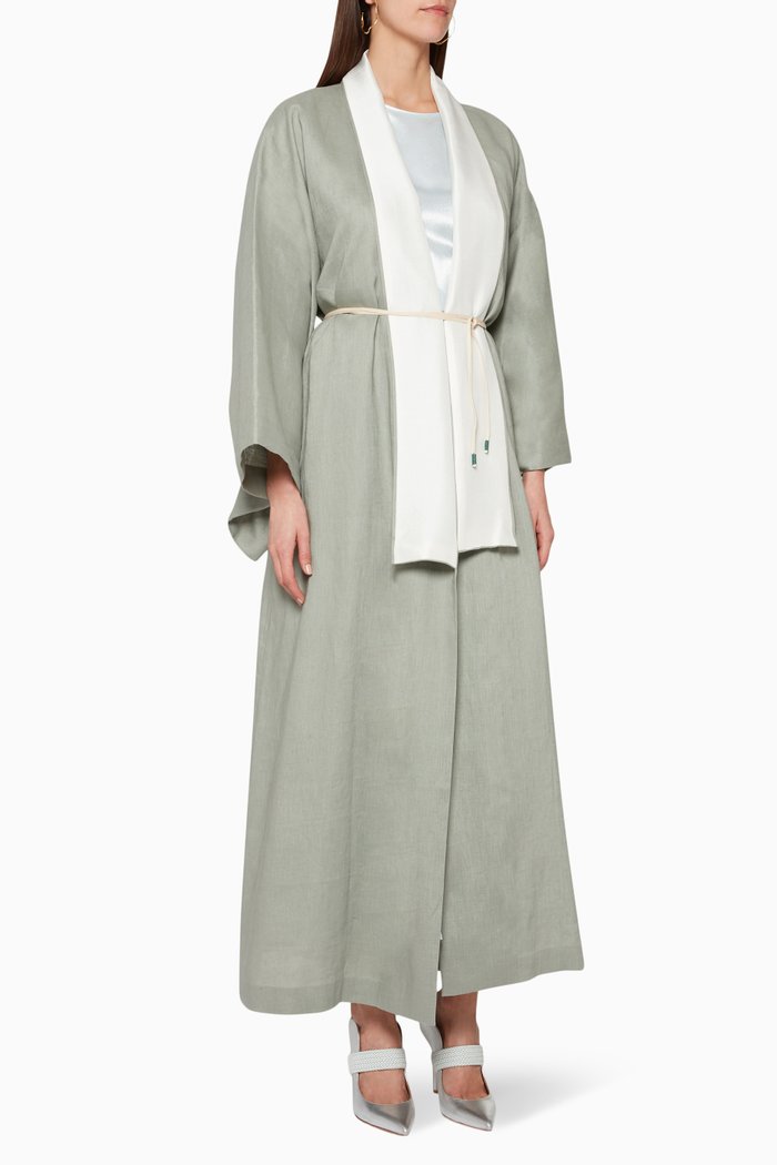 

Linen Kimono Abaya, Green