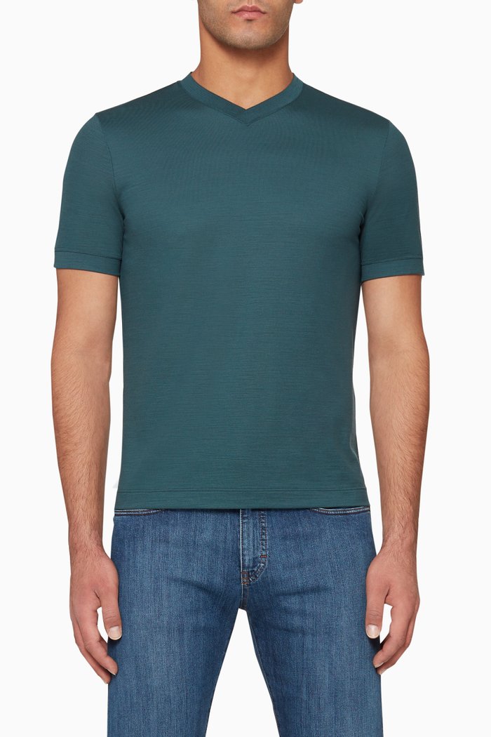 

Short-Sleeved Wool T-Shirt, Green