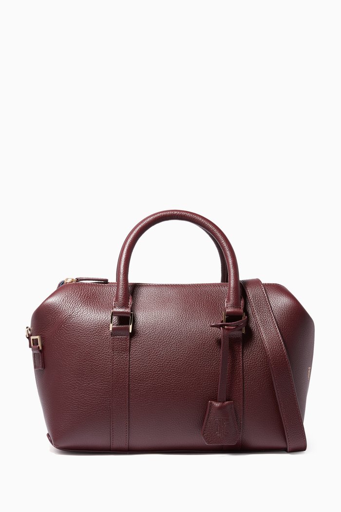 

Small Delta Leather Bag, Burgundy