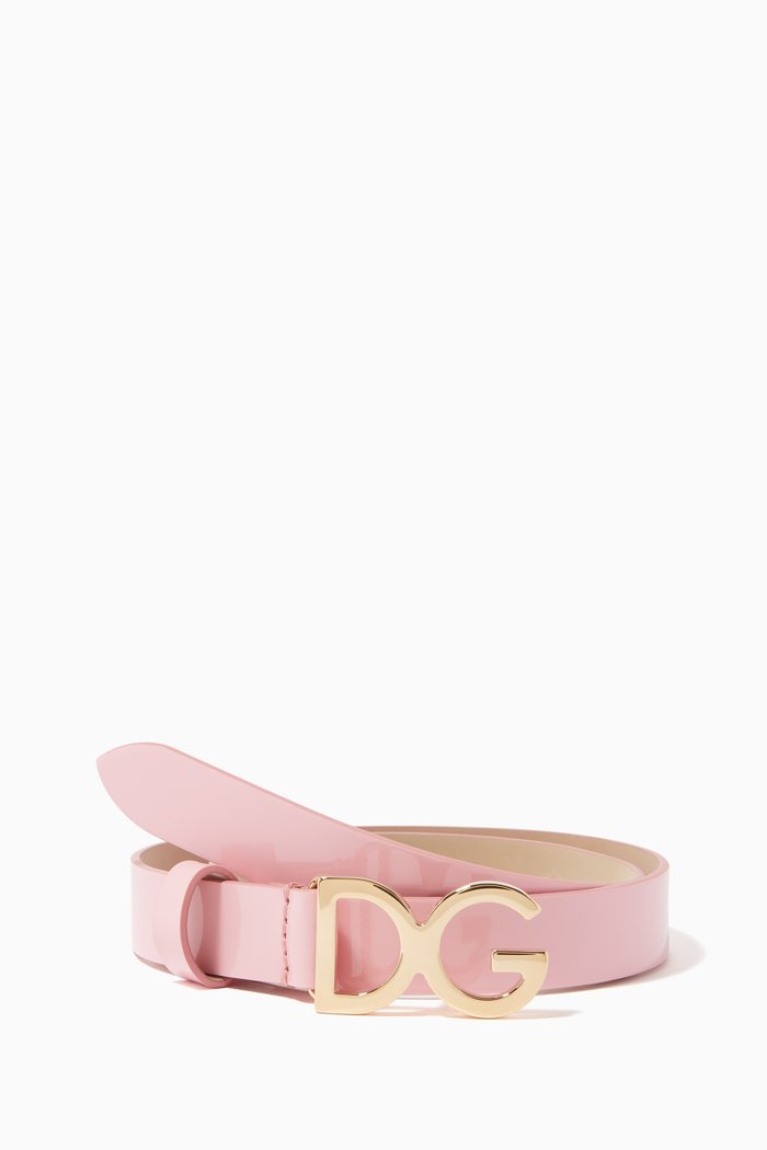 

DG Patent Leather Belt, Pink