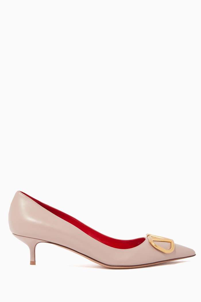 

Go Logo Leather Pumps, Neutral
