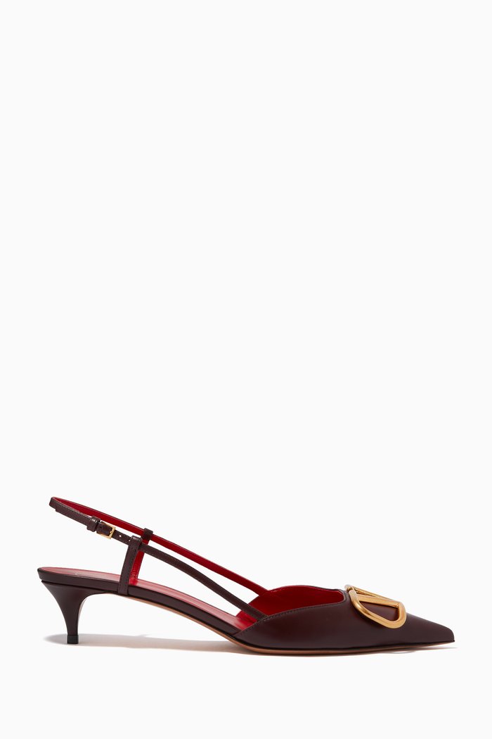 

Valentino Garavani VLOGO 40 Slingback Pumps in Leather, Red