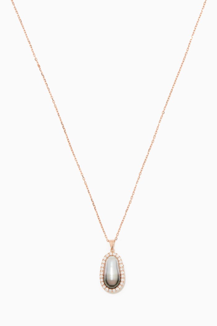 

Zoja Pearl Pandore Diamond Pendant in 18kt Rose Gold