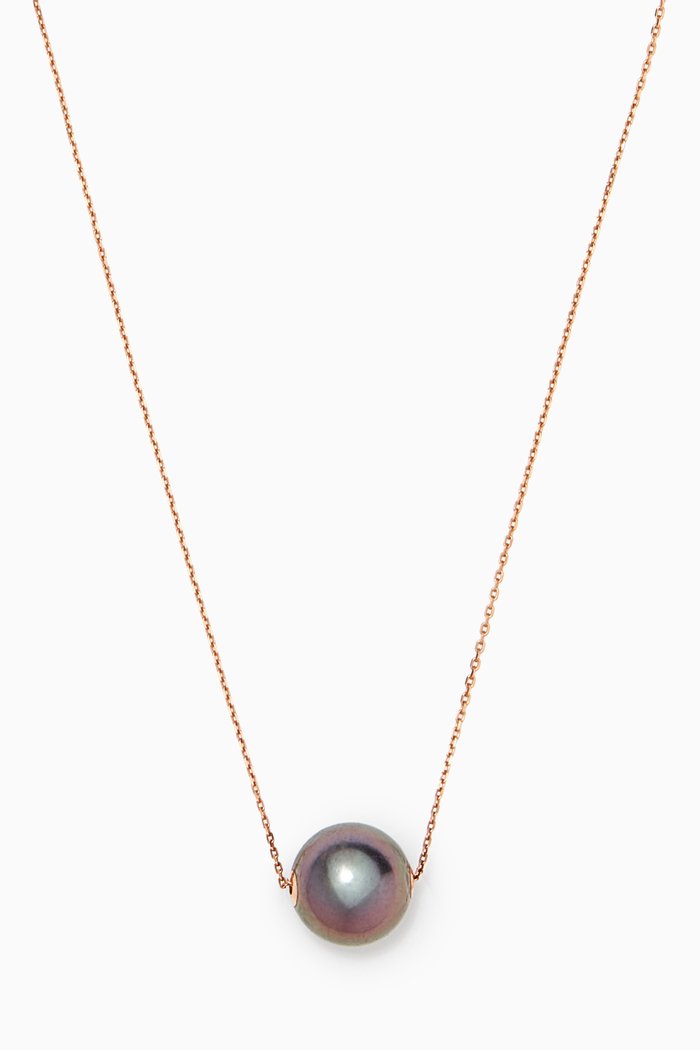 

Links of Love Pearl Chain Pendant in 18kt Rose Gold, Red