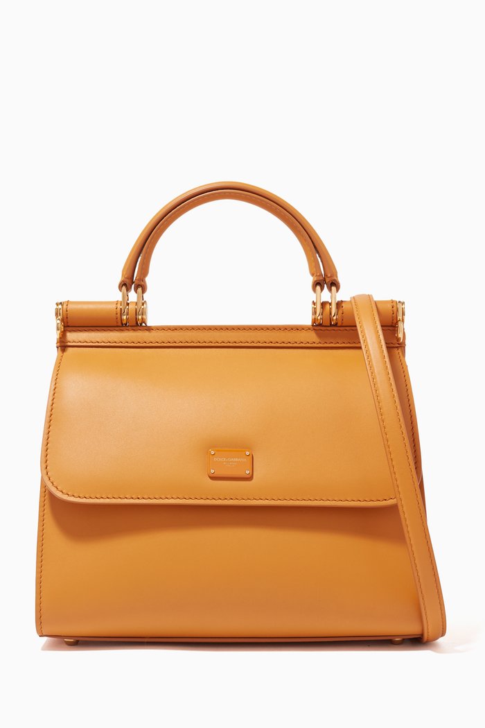 Sicily 58 Small Calfskin Bag, Yellow