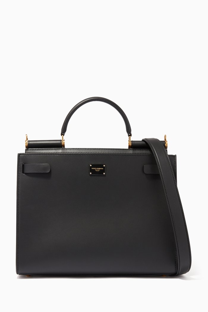 

Sicily 62 Large Calfskin Handbag, Black
