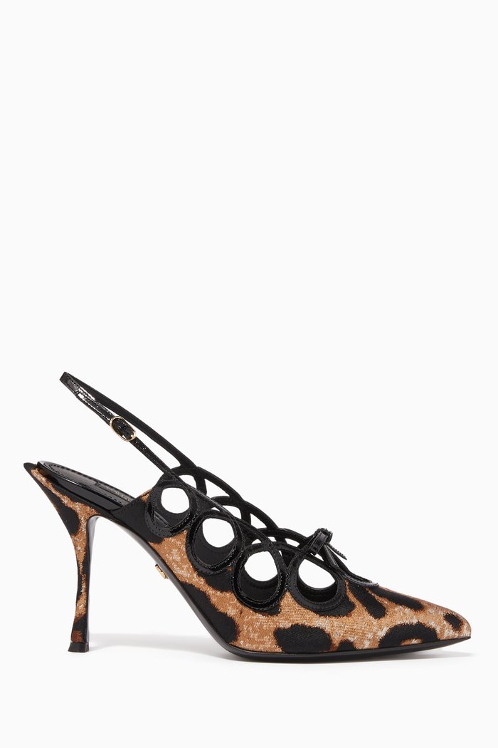 

Lori Leo Jacquard Slingback Sandals, Brown