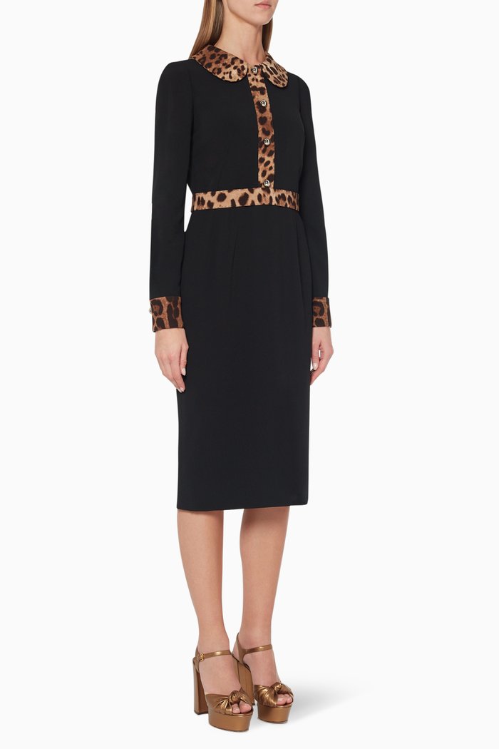 

Cady Leo Trim Dress, Black