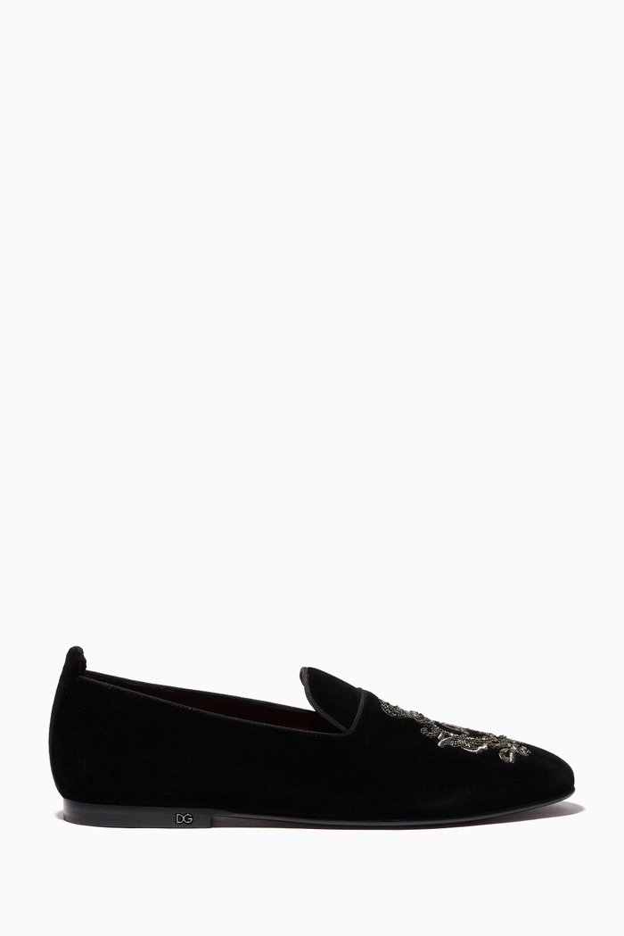 

Velvet DG Crest Loafers, Black