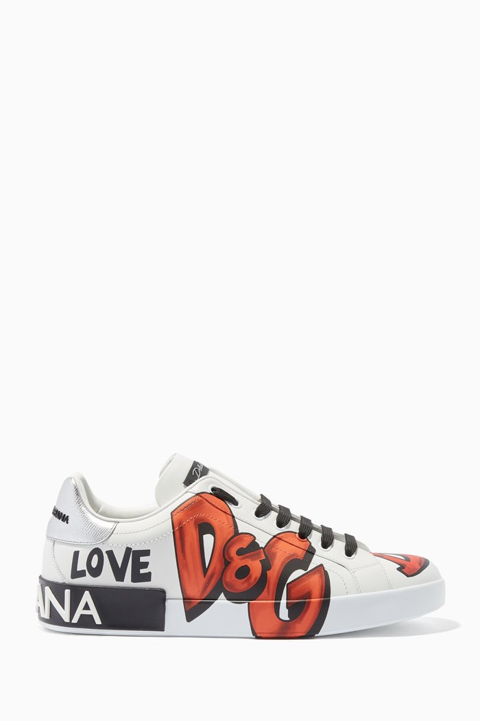 

Graffiti Portofino Sneakers, White