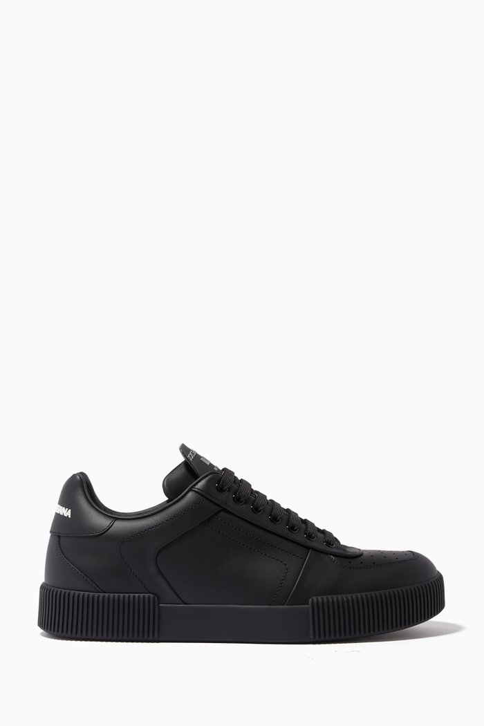 

Miami Logo Sneakers in Nappa Leather, Black