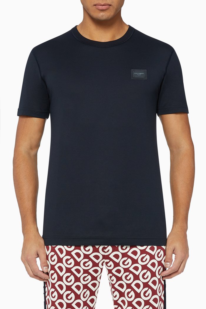 

Logo Plaque Jersey T-Shirt, Blue