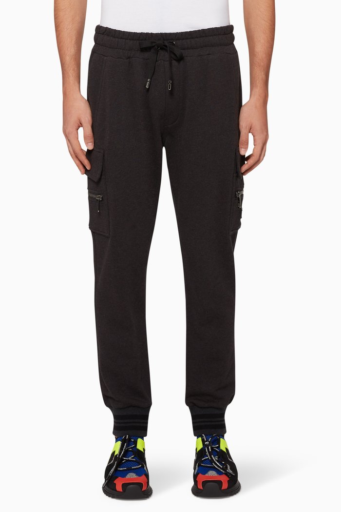

Jersery Plaque Cargo Joggers, Grey