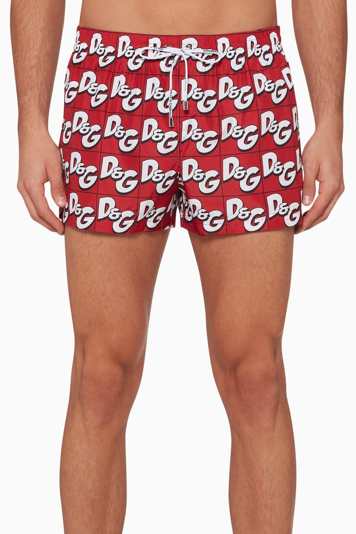 

Logo Print Swim Shorts, Red