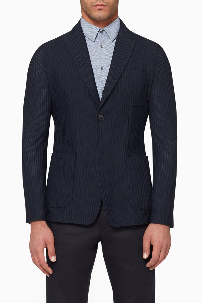 

Pique Sports Jacket, Blue