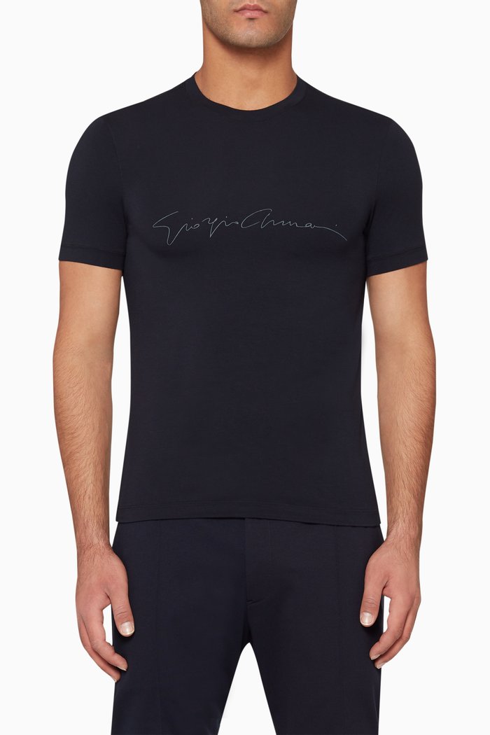 

Bamboo Logo Crewneck T-Shirt, Blue