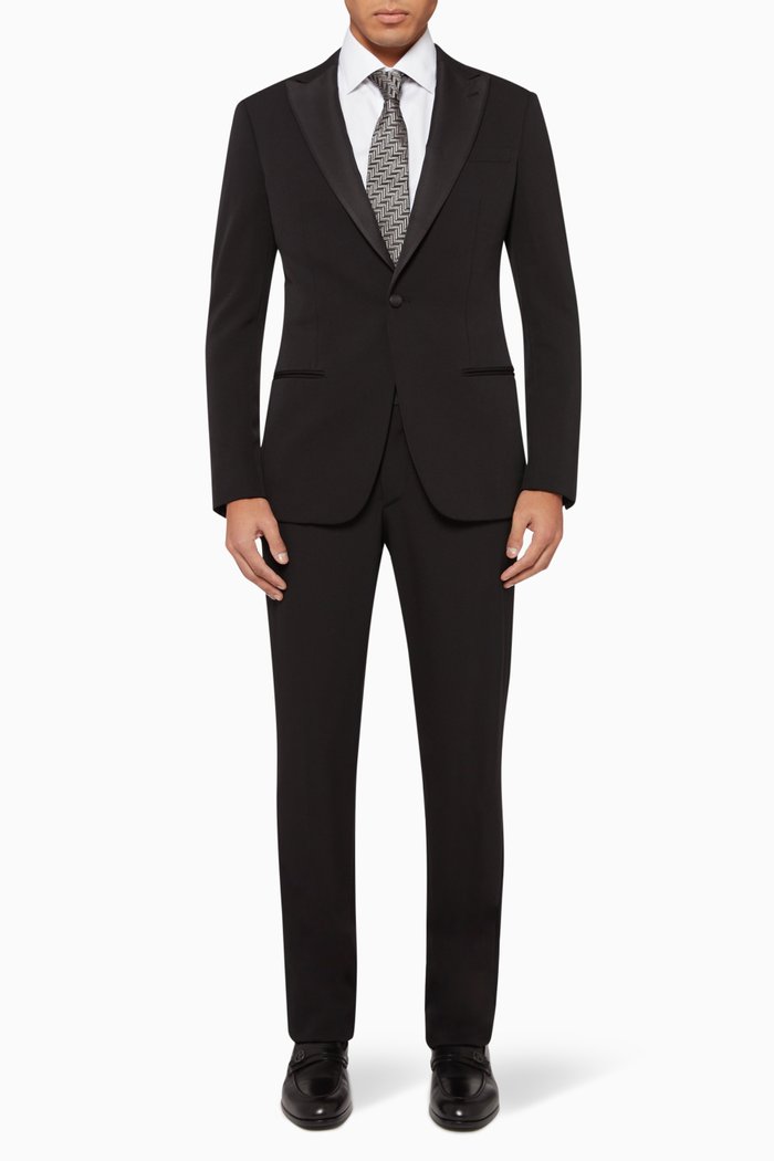 

Soho Stretch Wool Tuxedo, Black