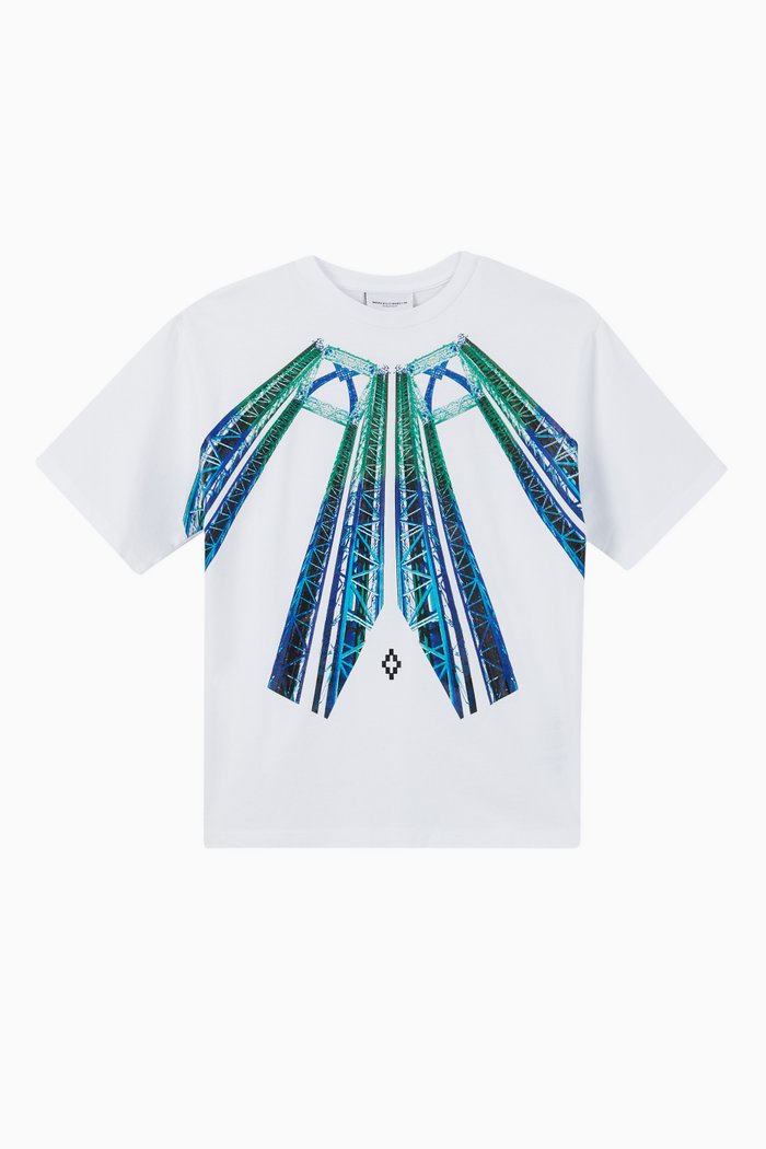 

Wings Logo Print Cotton T-Shirt, White
