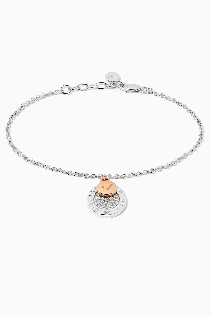 

EA Eagle Charm Bracelet in Sterling Silver, Multicolour