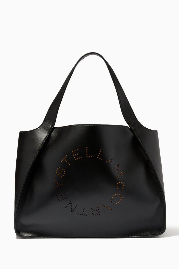 Stella Logo Tote Bag in Eco Alter Nappa, Black