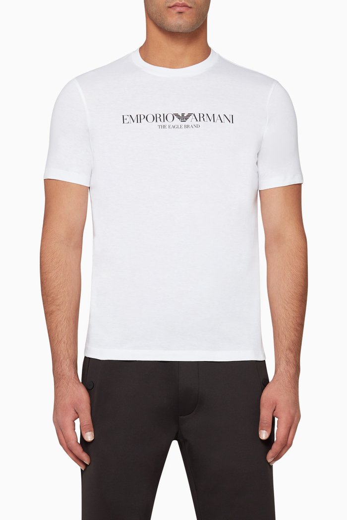 

Eagle-Logo Cotton T-Shirt, White