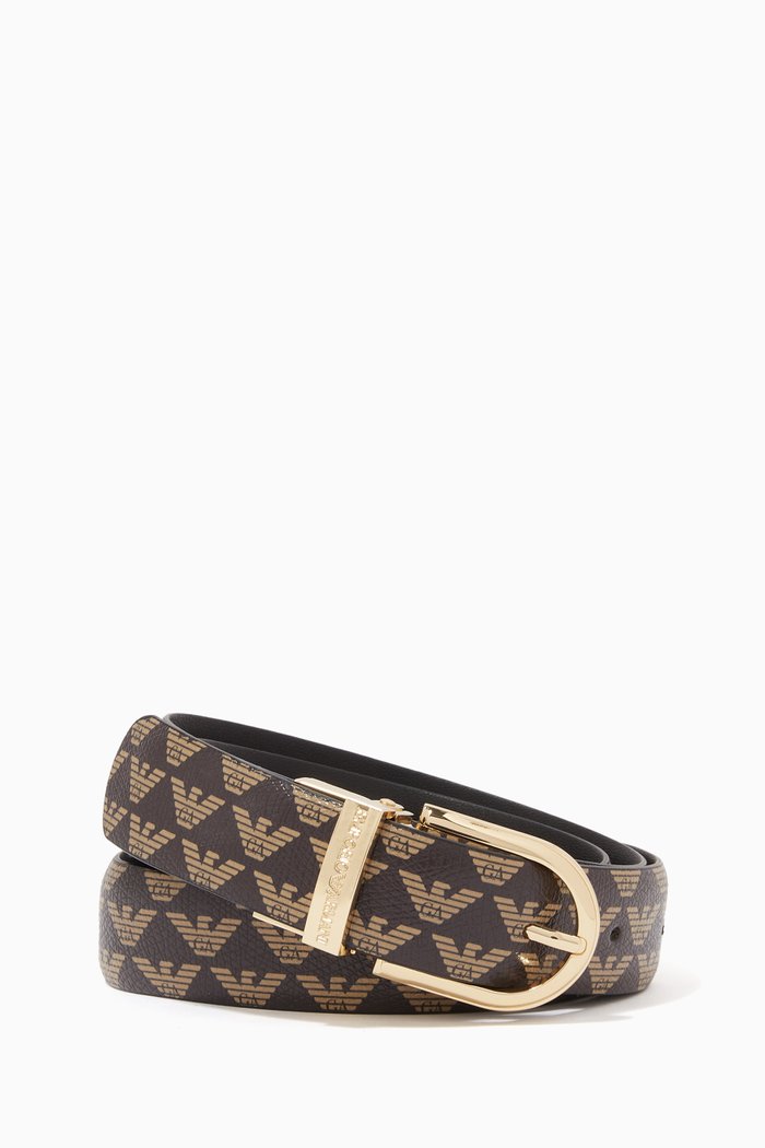 

EA Classic Buckle Reversible Belt in Eco Leather, Black