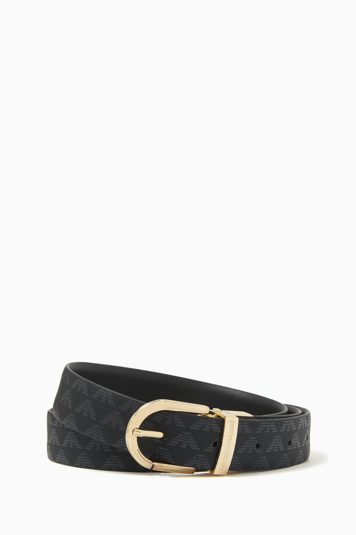 

EA Classic Buckle Reversible Belt in Eco Leather, Black