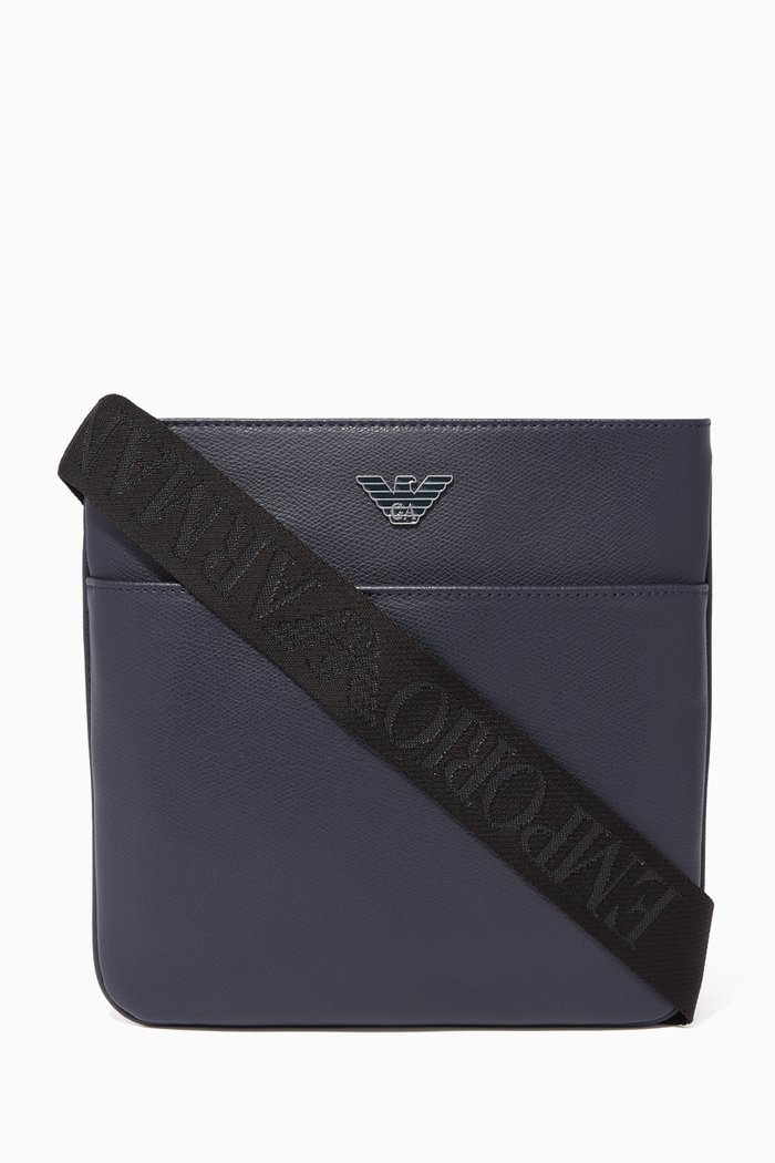 

Saffiano Leather Crossbody Flat Bag, Blue