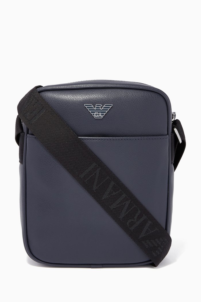 

Saffiano Leather Crossbody Bag, Blue