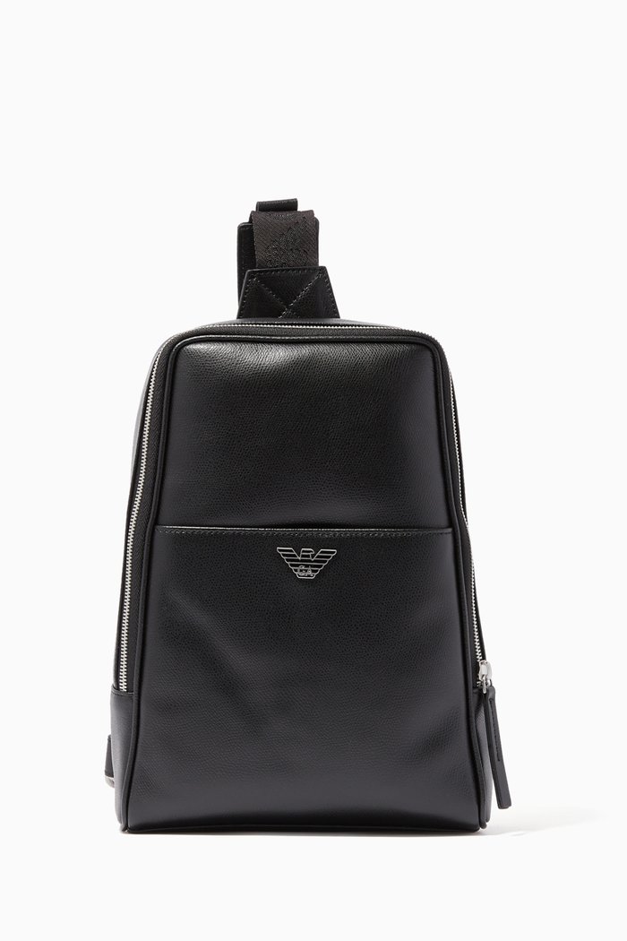 

Saffiano Leather Shoulder Bag, Black