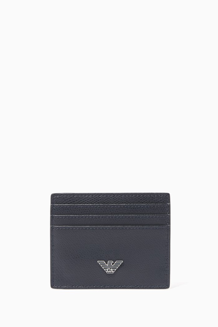 

Money Clip Leather Card Holder, Blue