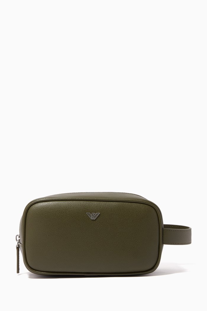 

Eagle Logo Leather Beauty Case, Neutral