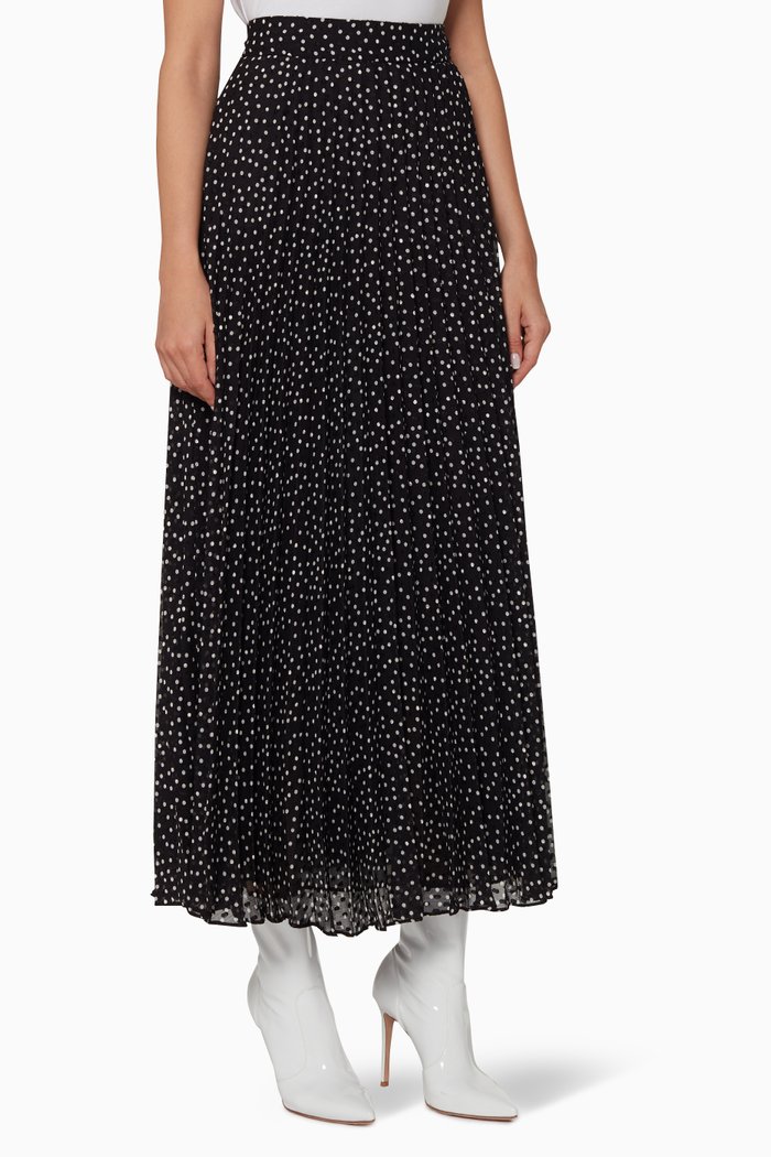 

Dotted Chiffon Skirt, Black