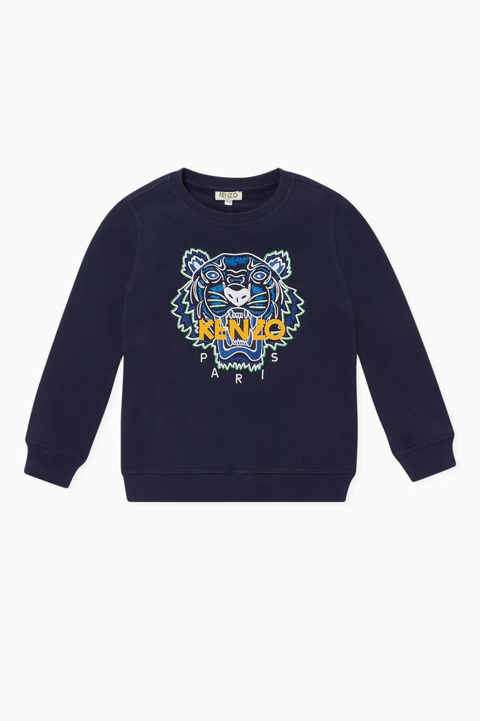 

Embroidered Tiger Logo Sweatshirt, Blue