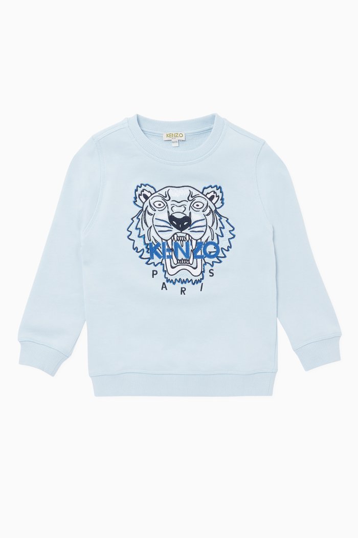 

Tiger Embroidered Sweatshirt, Blue