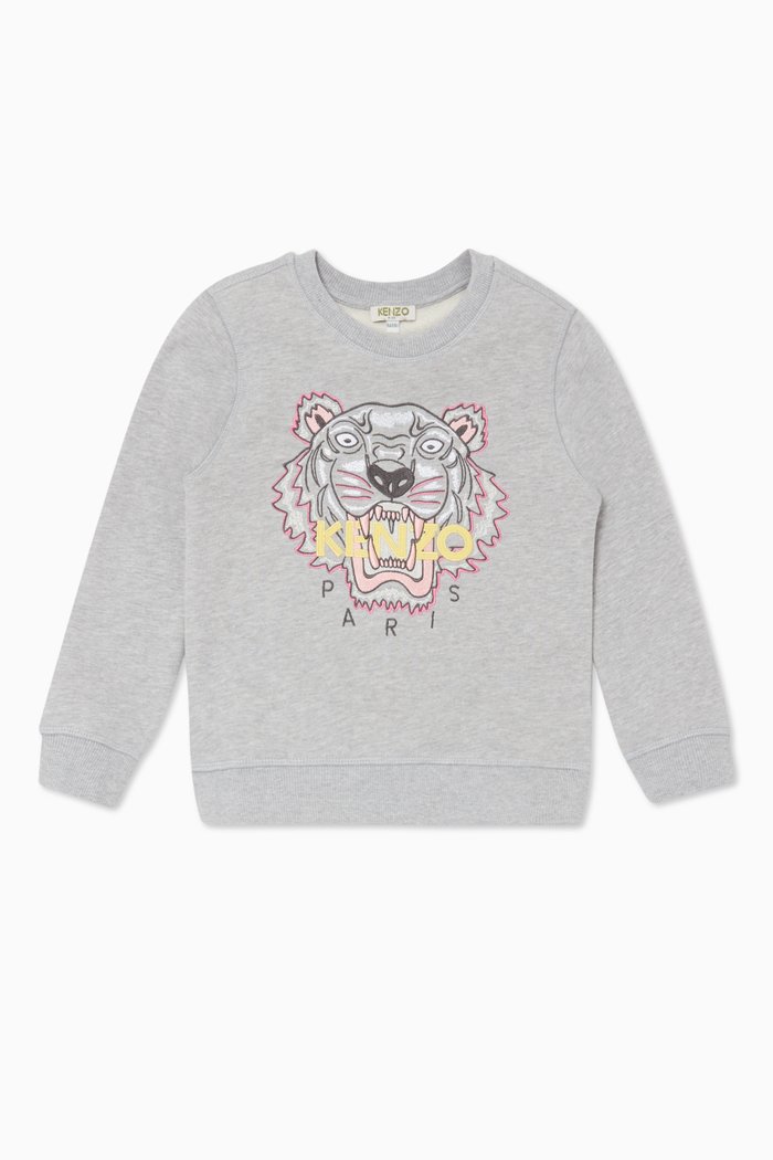 

Embroidered Grey Tiger Sweatshirt