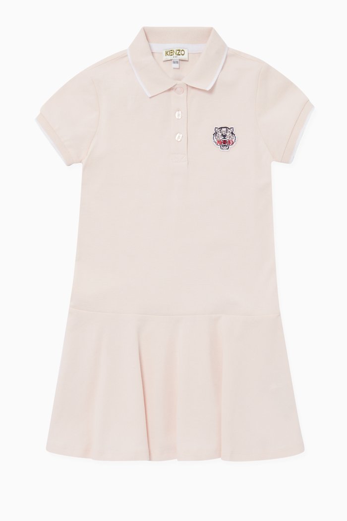 

Logo Embroidered Polo Dress, Pink