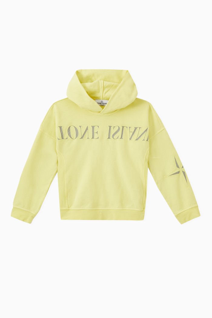

Hooded Cotton Fleece Sweatshirt, Yellow