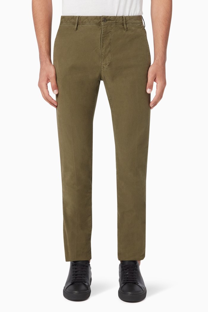 

Incotex Stretch Cotton Chino Pants, Green