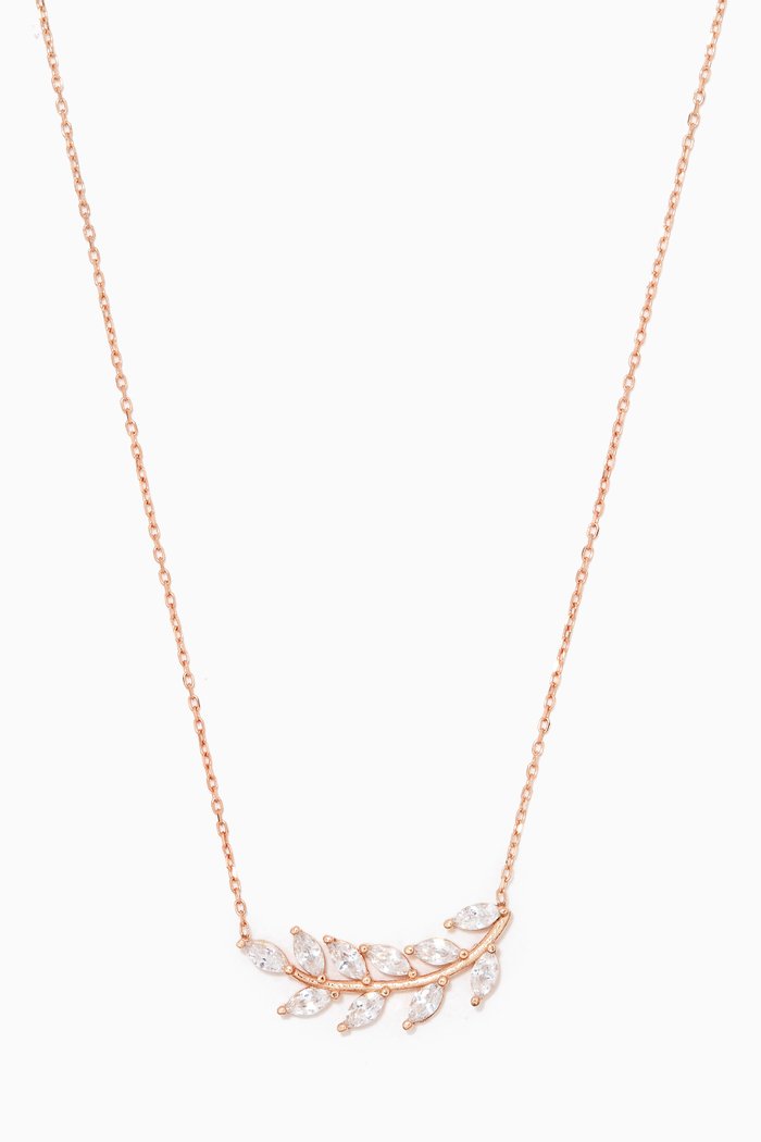 Love Ladder Necklace in Sterling Silver, Rose gold