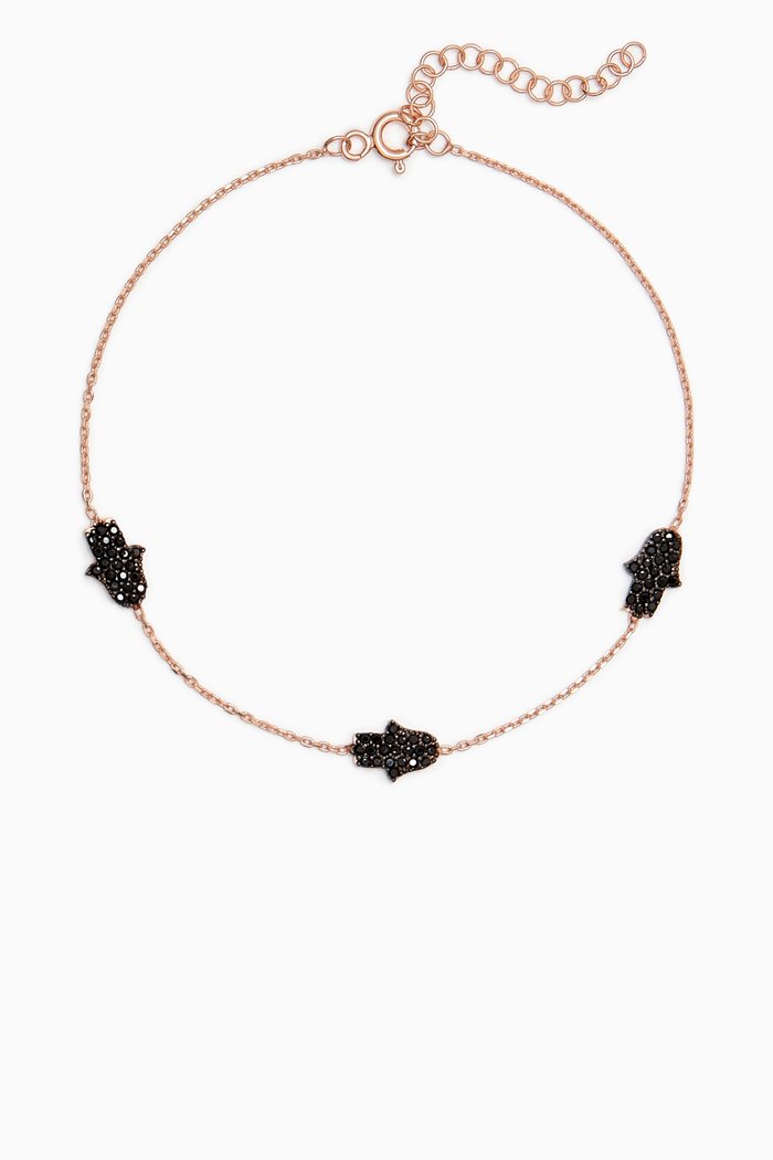 

Mother Fatma Hand Stone Bracelet in Rose Gold-plated Sterling Silver, Neutral