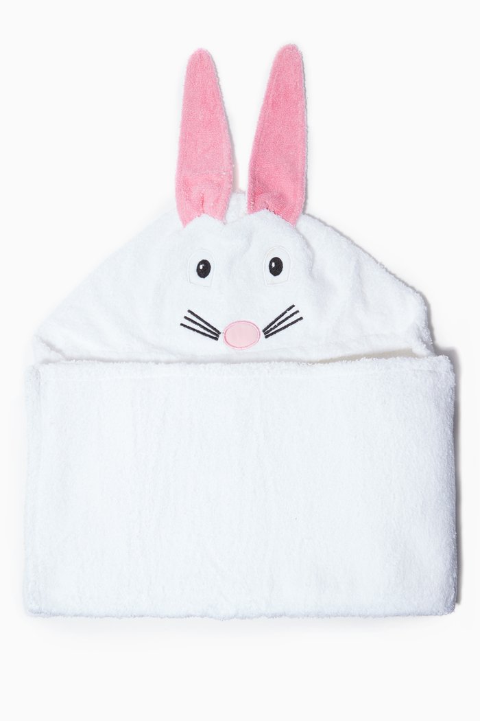 

Bunny Hooded Towel, White