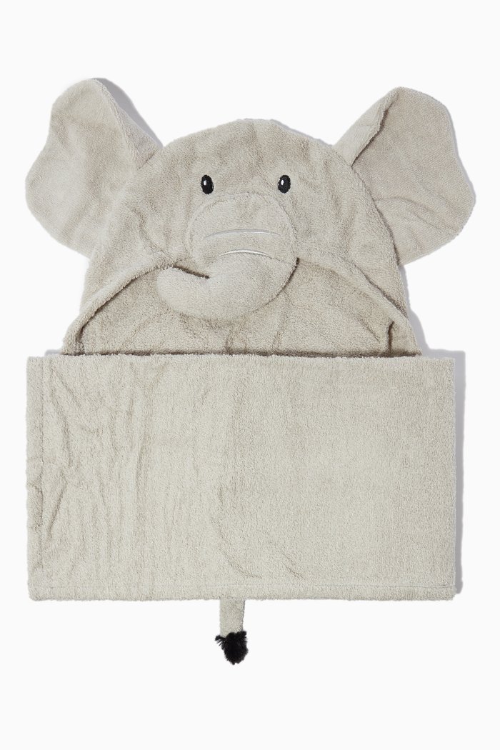 

Elephant Hooded Towel, Grey