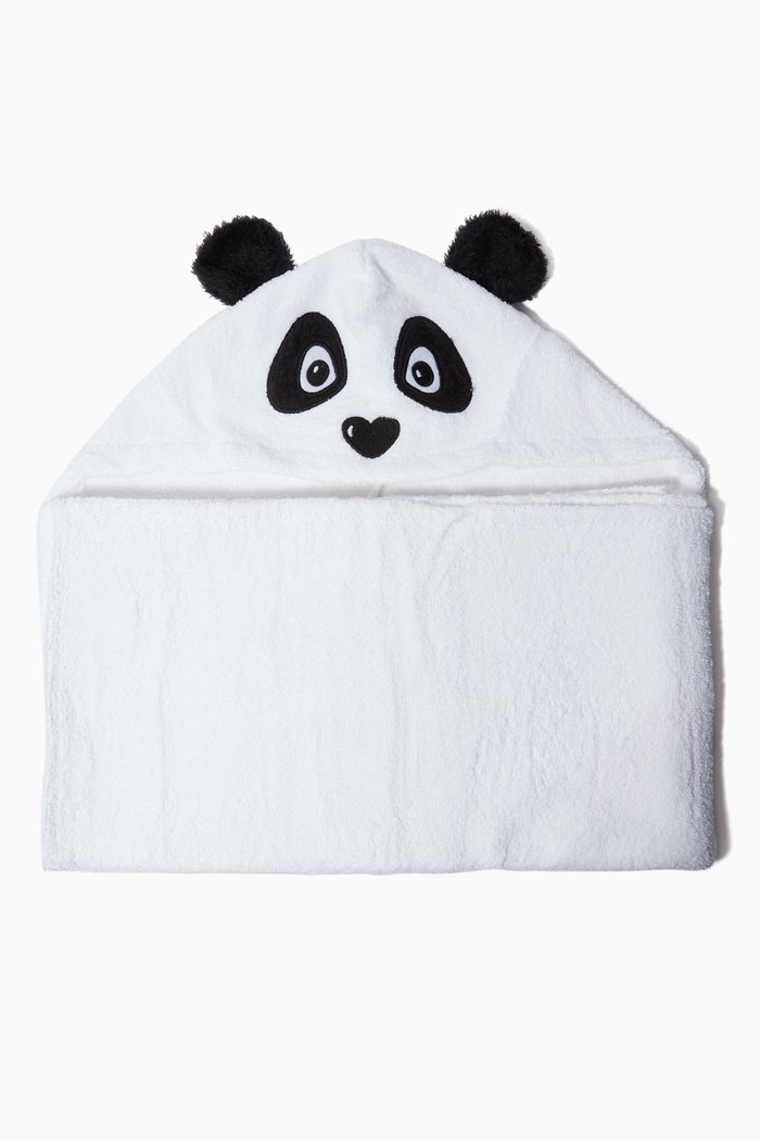 

Panda Hooded Towel, White