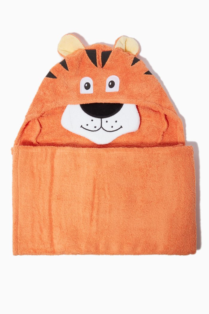 Tiger Hooded Towel, Orange