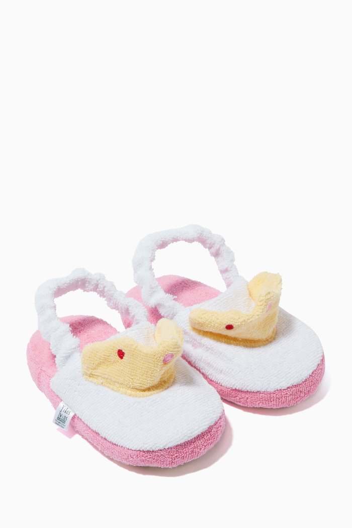 

Princess Cotton-Terry Slippers, White