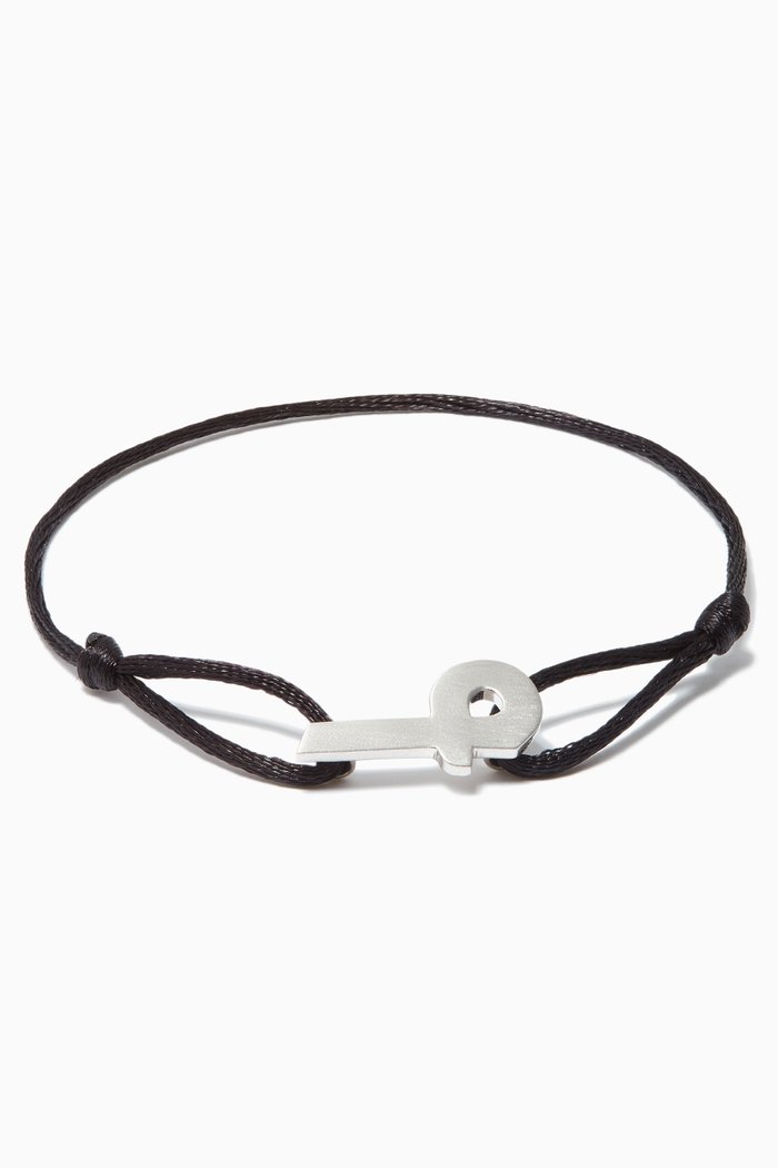 

Arabic M Letter Silver & Fabric Bracelet