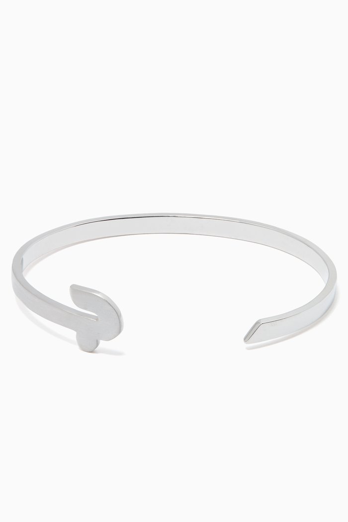 

Arabic J Letter Silver Cuff