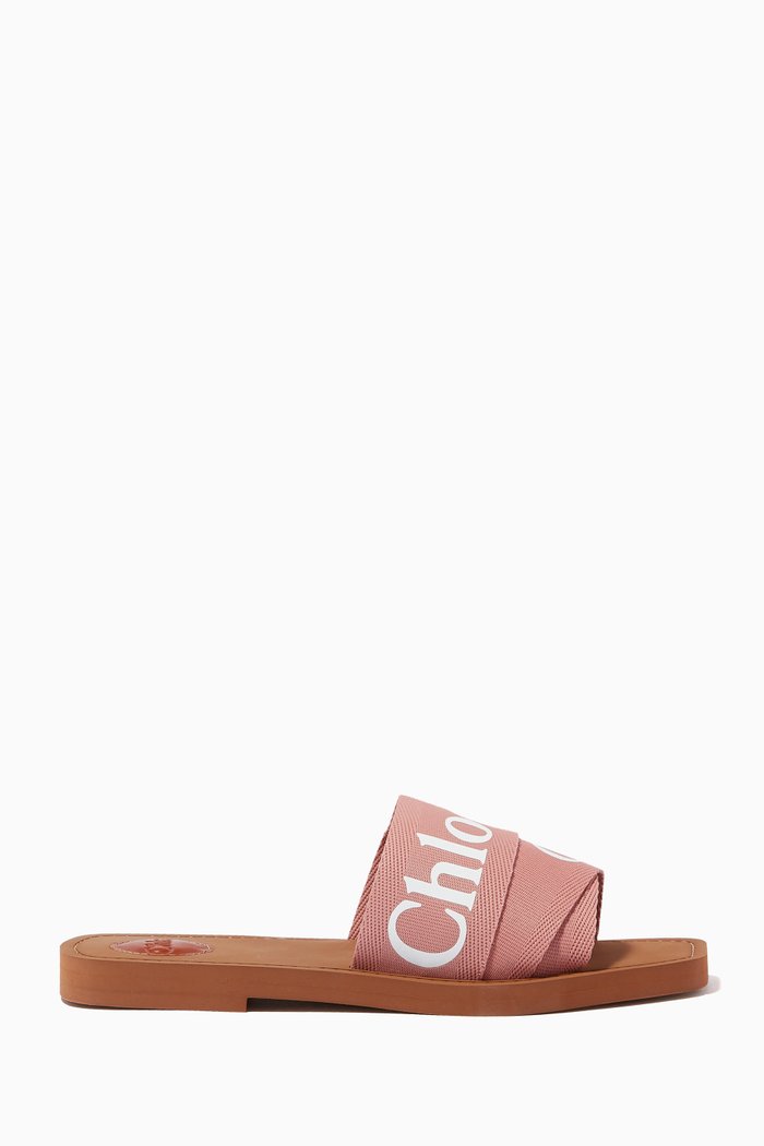 

Woody Flat Mules in Canvas, Pink