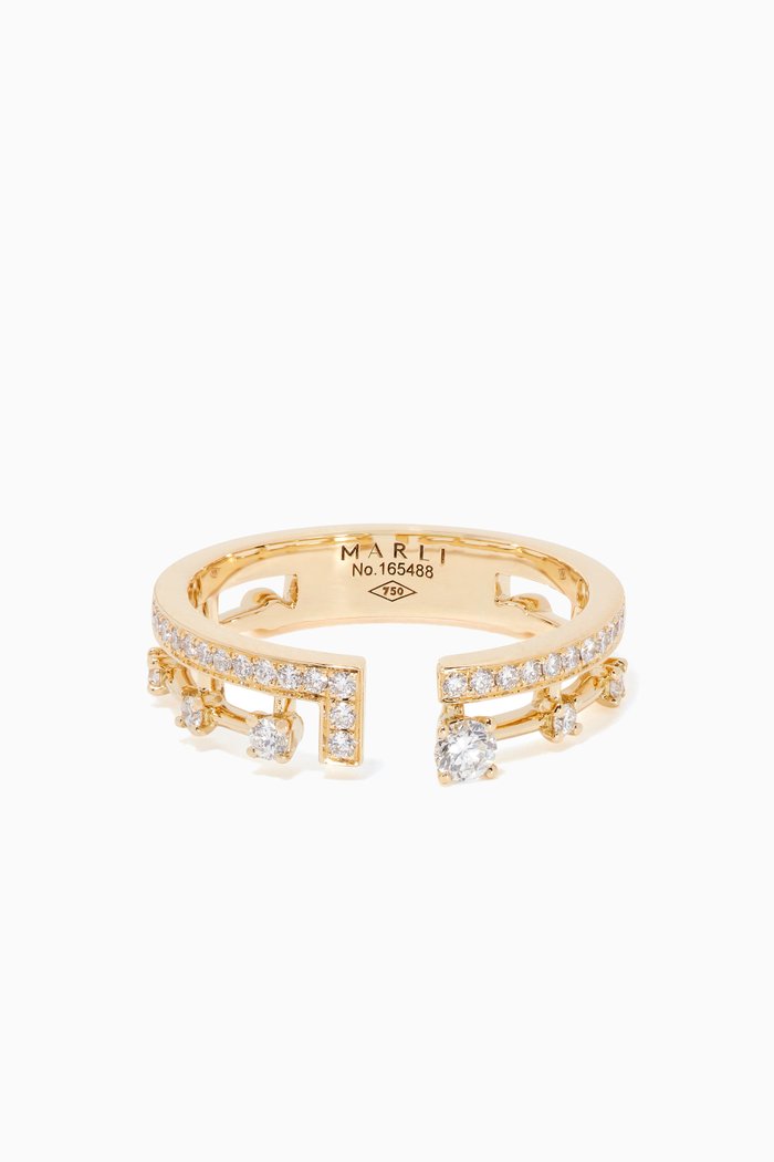 

Avenues Asymmetrical Diamond Index Ring in 18kt Yellow Gold